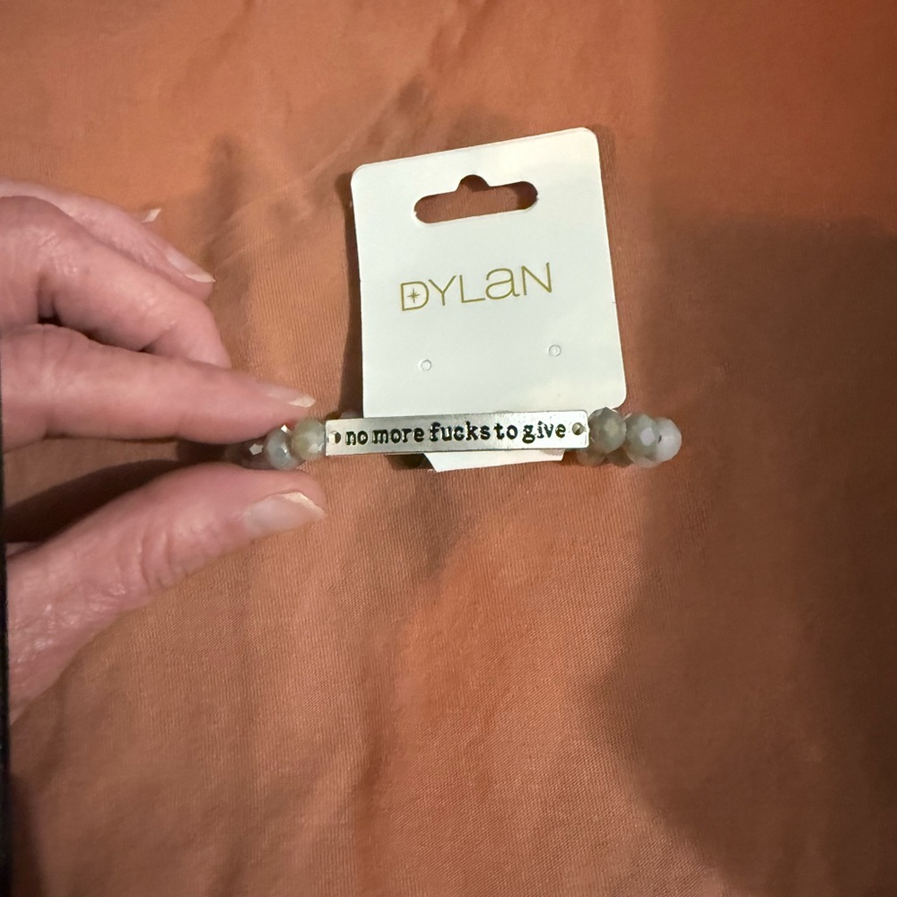 Dylan Gray Beaded Bracelet with Bold Message